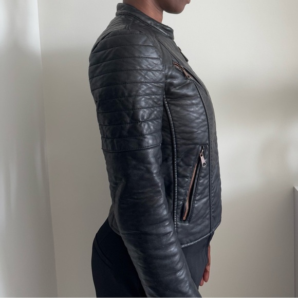 Marc New York Andrew Marc Blakely Faux Leather Moto Jacket in Black - Picture 7 of 15